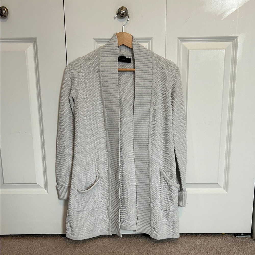 Women's Gray Open Front Sweater